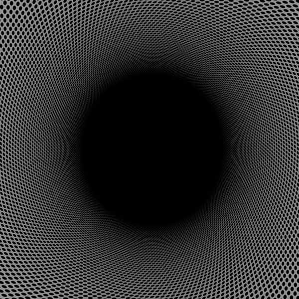 A dark tunnel illusion that creates a sense of depth