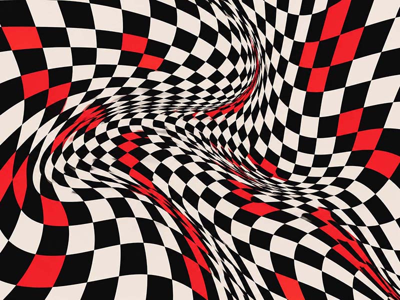 A distorted geometric pattern