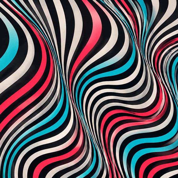 A repeated pattern that creates an optical illusion